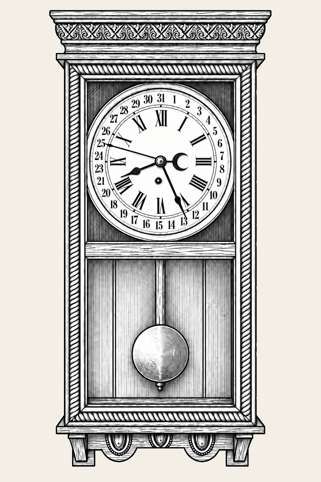 Centerville Clock Service mechanical wall clock illustration